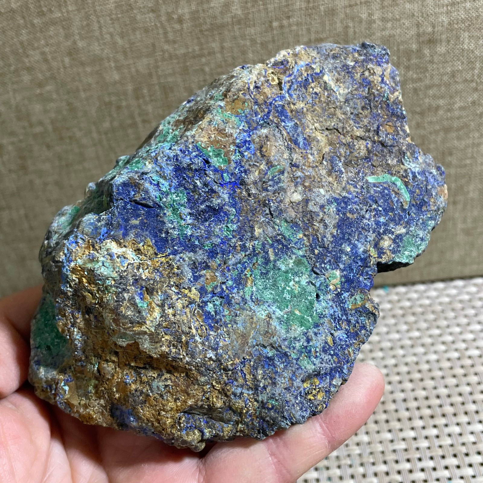 Restoration of Blue Copper Ore Quartz Crystal Mineral Samples 382g