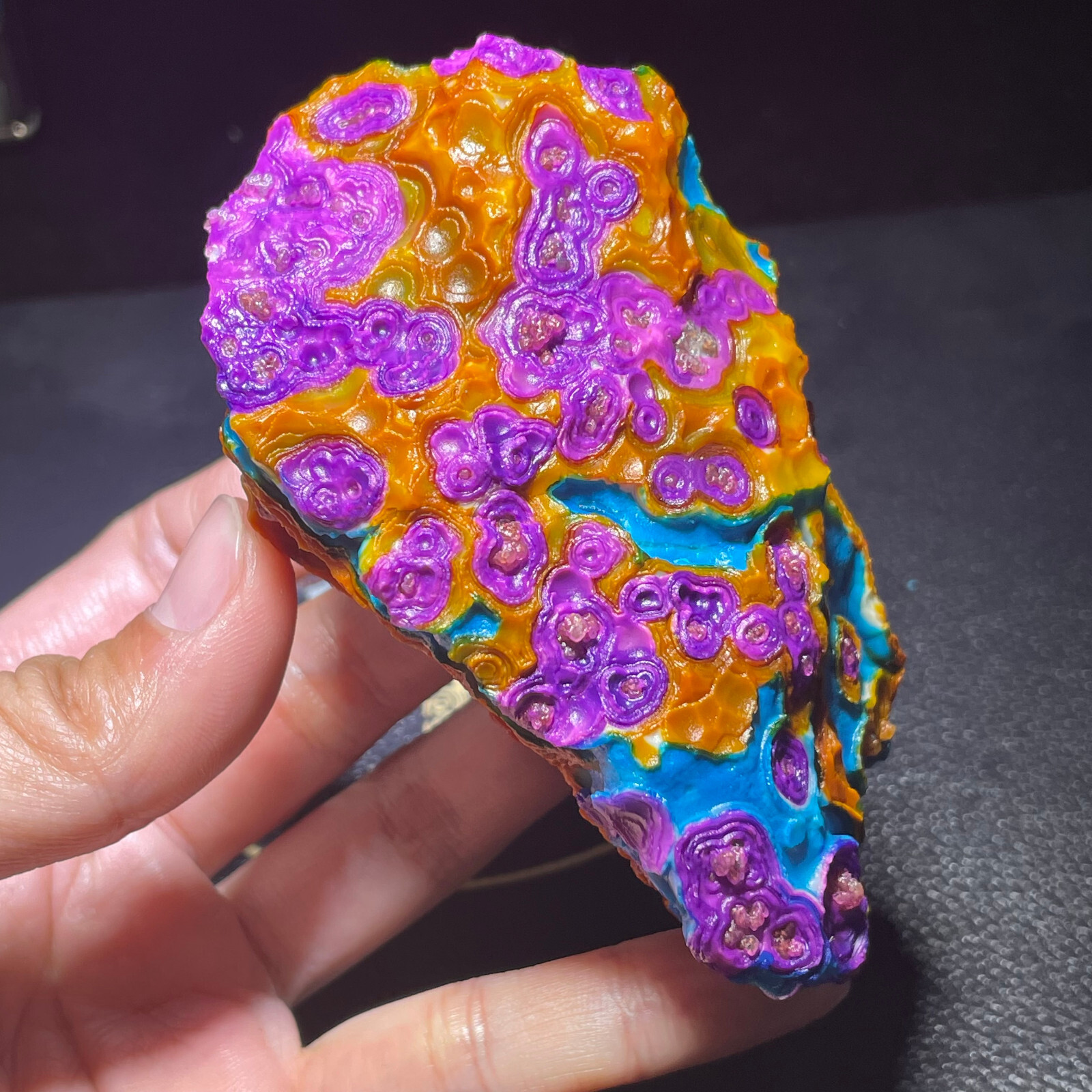310g Natural Calcified Agate Eye Crystal Unique Mineral Specimen Perfect Gift