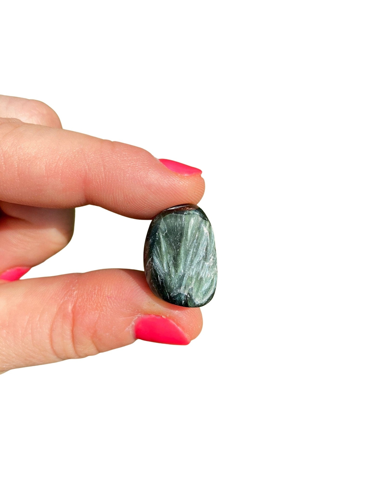 Seraphinite Tumbled Stone – Polished Natural Seraphinite Crystal from Siberia