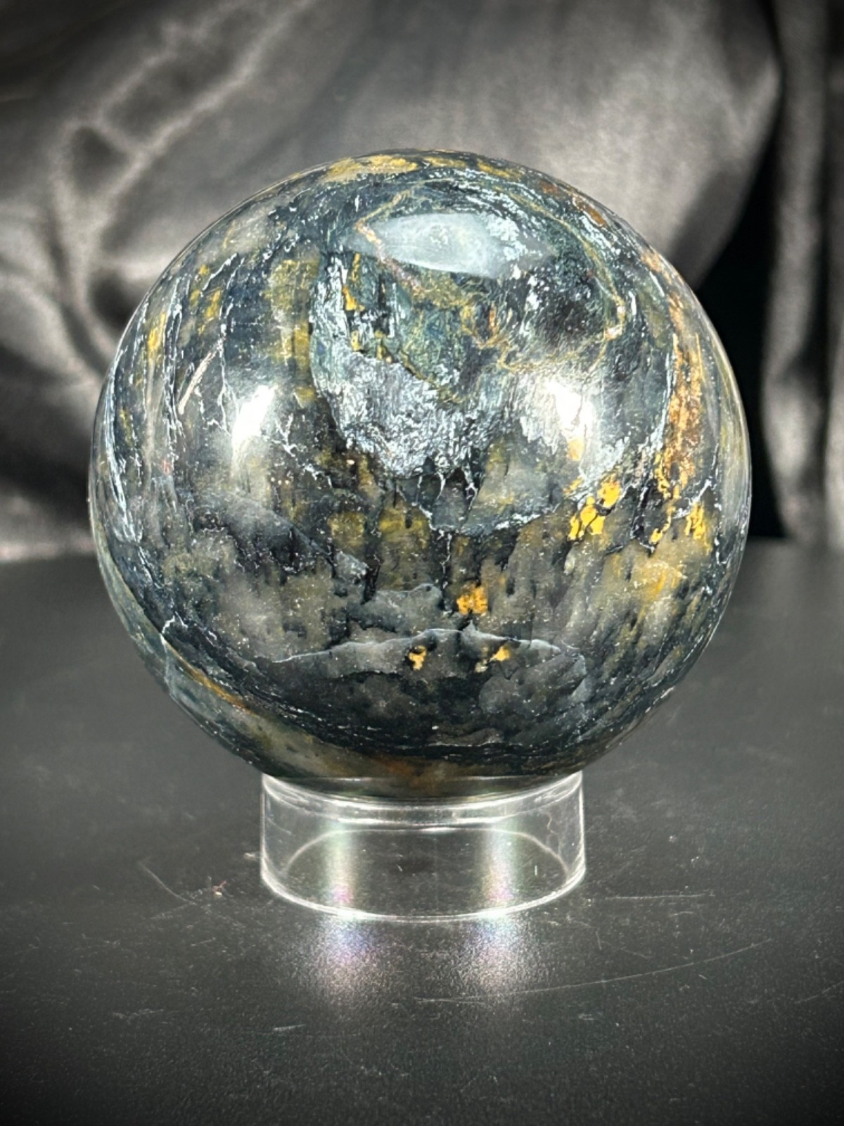 2.47″ Pietersite Sphere With Acrylic Stand 12.3 ounces (350 grams)