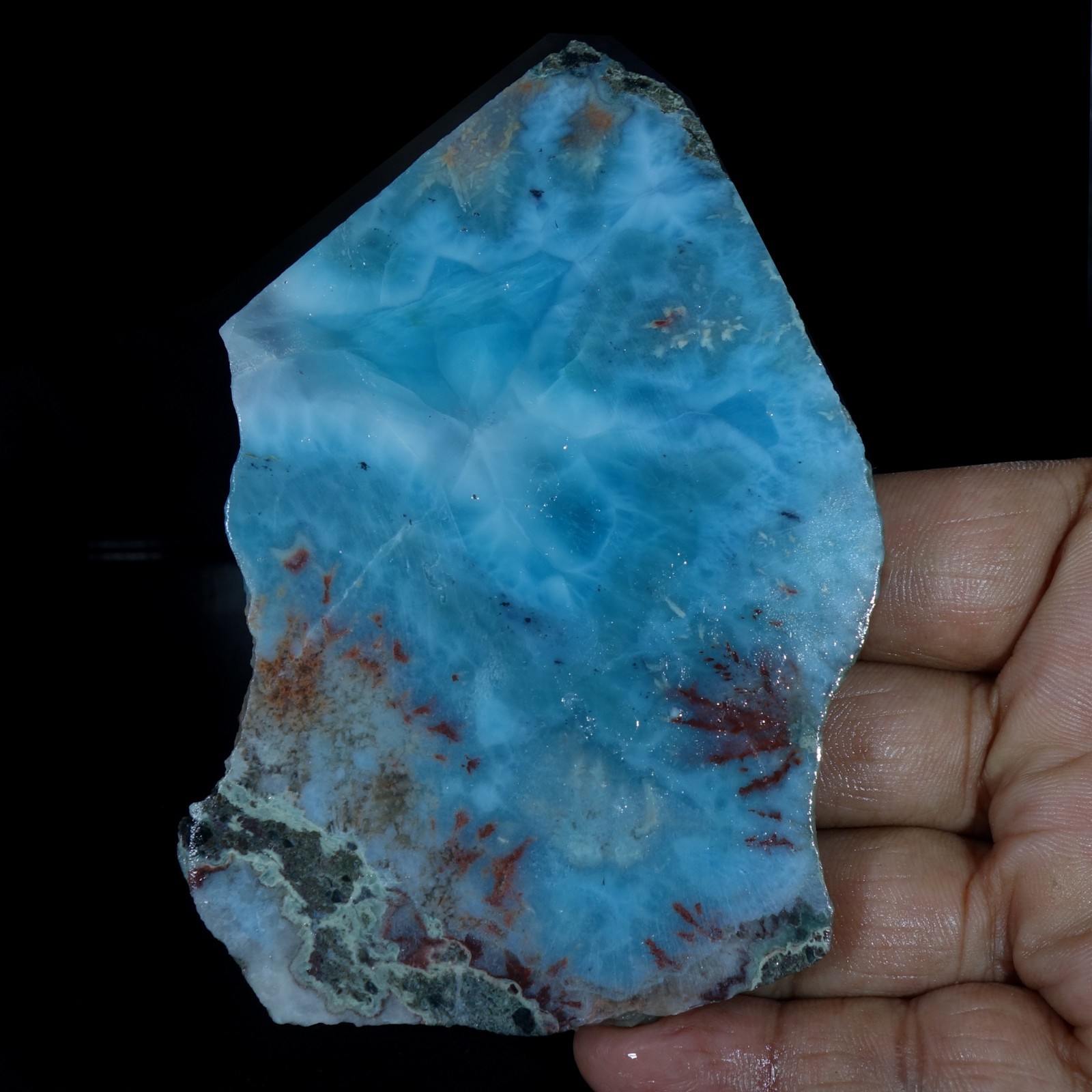 Spiritual Healing Larimar Natural Authentic Slab Rough Blue Gem Stone 428.90 Cts
