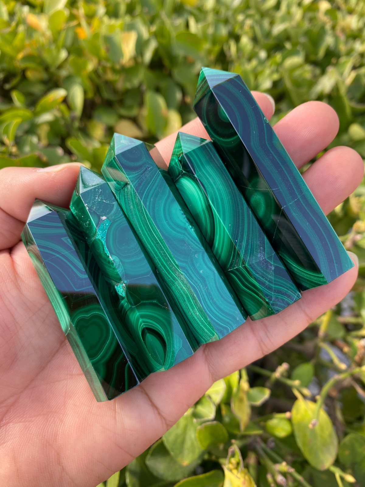 1pc Top Natural Malachite Quartz Obelisk Crystals Tower Chakras Point healing