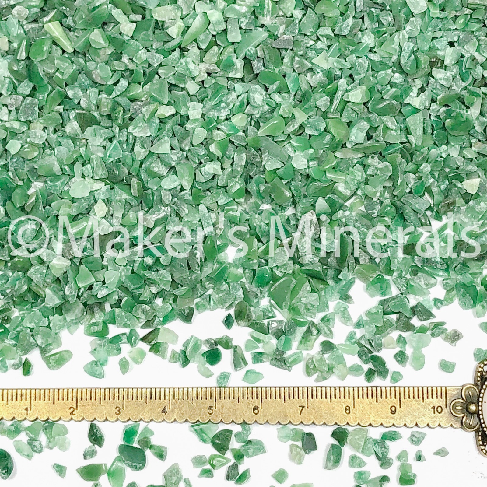 Crushed Stone, Green Buddstone Chips, 2mm-4mm, Inlay, Terrazzo, Orgone, Resin