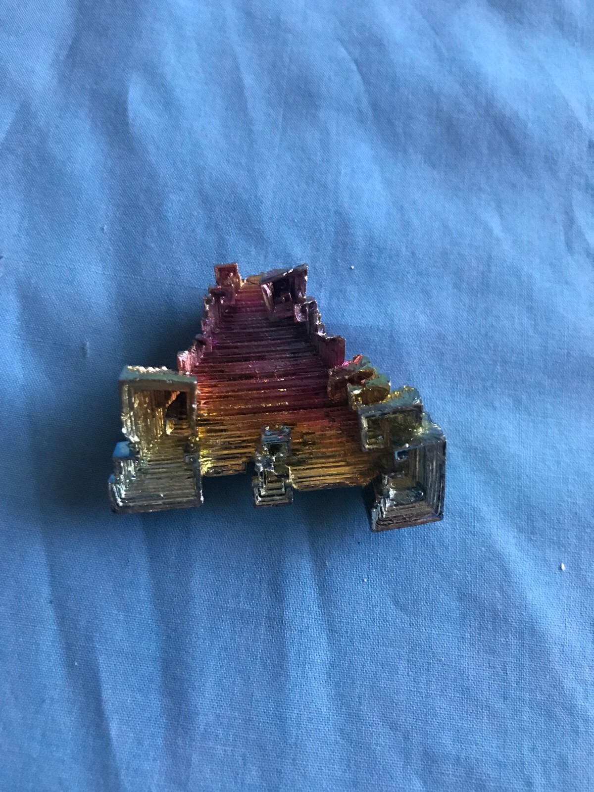 Pretty 1.51 Ounce 1-7/8” x 1-7/8” x 3/4” Piece of Rainbow Bismuth Crystals