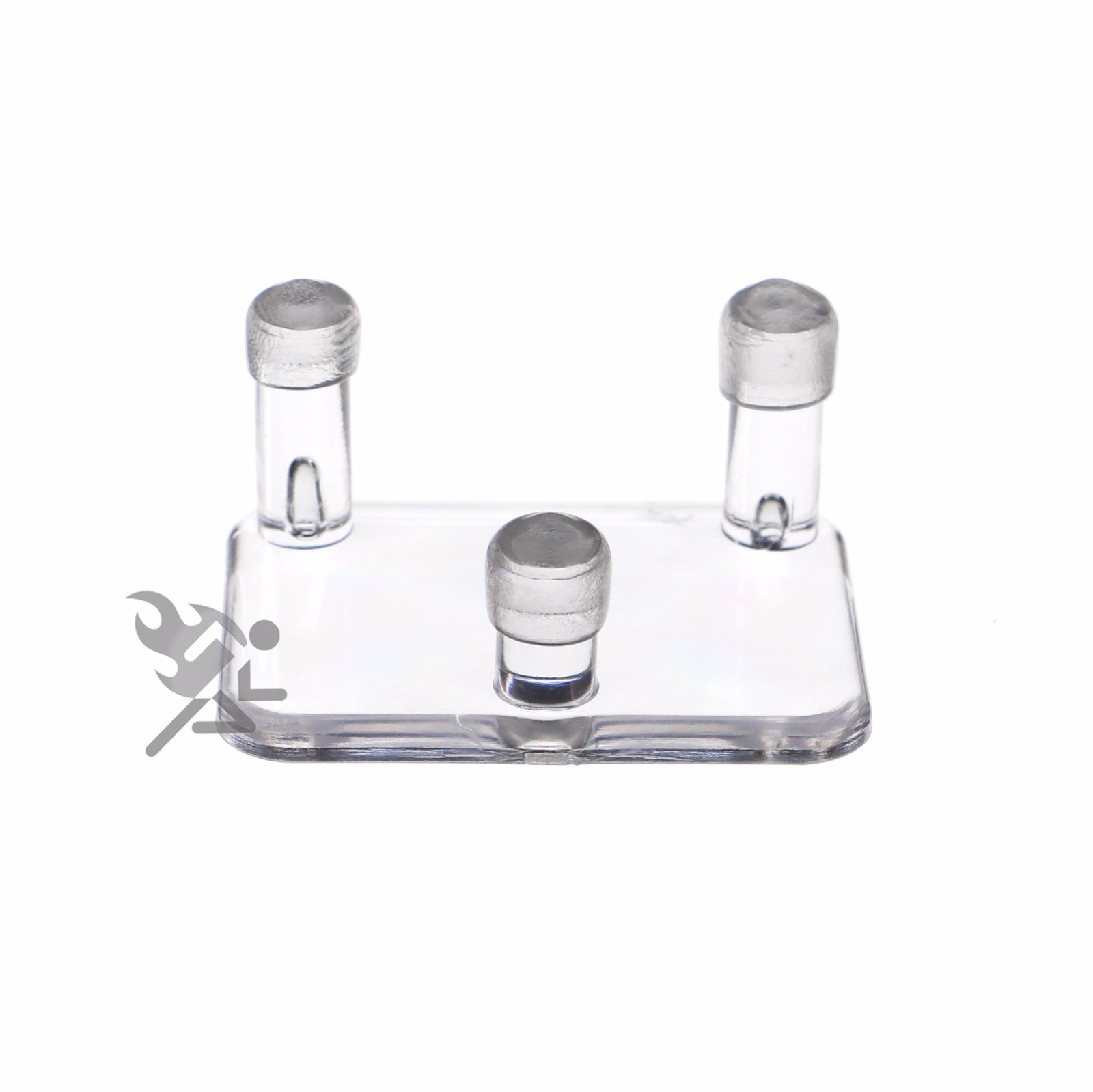 Mineral Geode Fossil Display Stands, 2” Acrylic Three Peg with Guards, 12 Pack