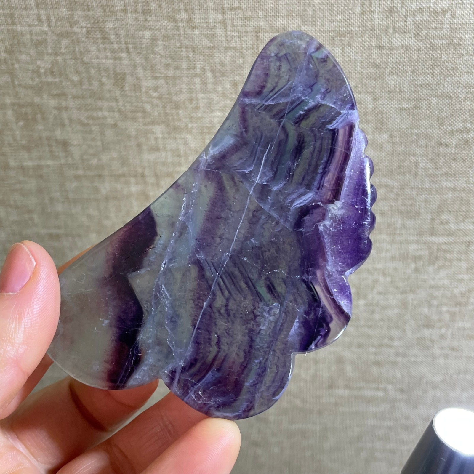 80g beautiful Rainbow Fluorite Rough stone specimens cure