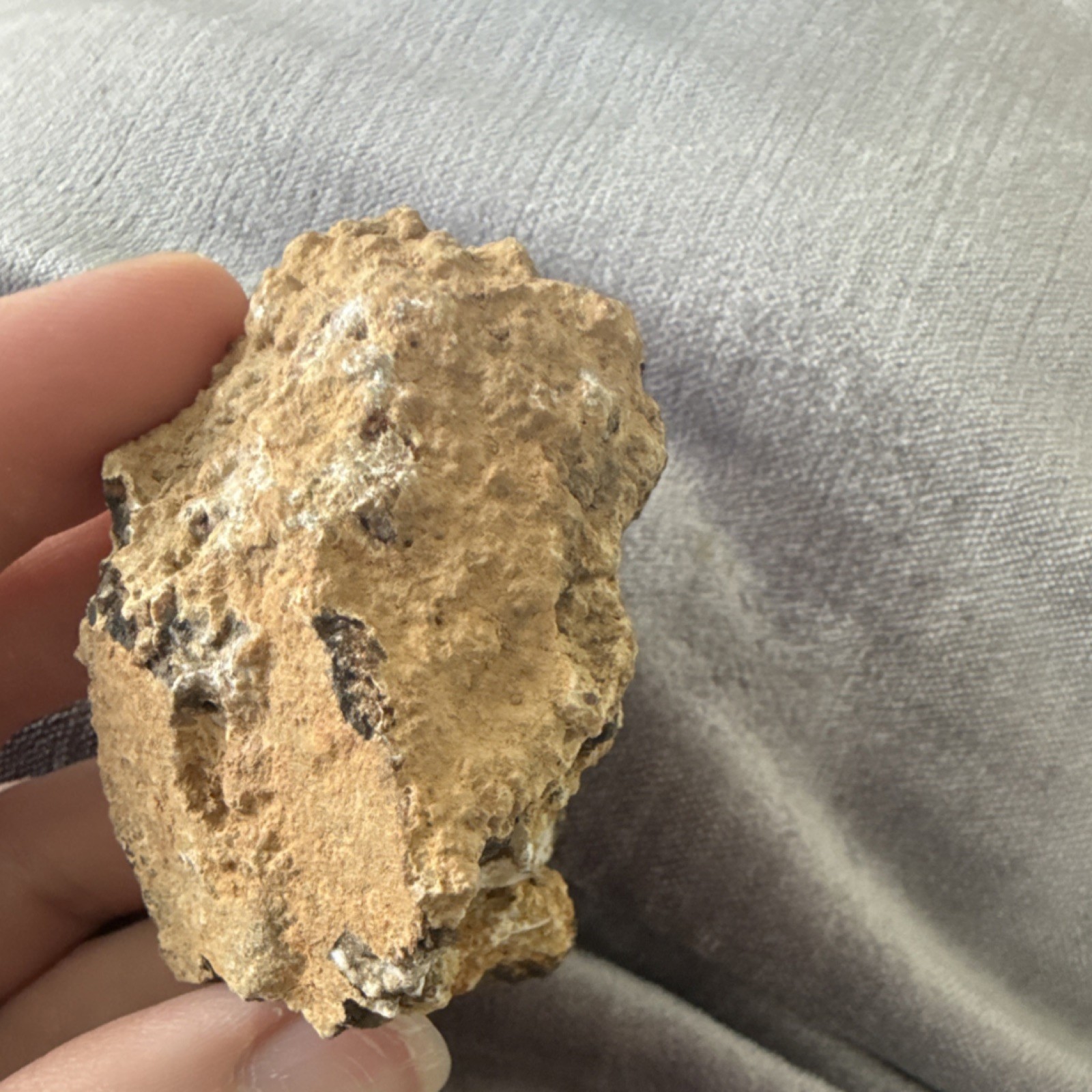 Brown and White Rough Mineral Specimen Display Rock