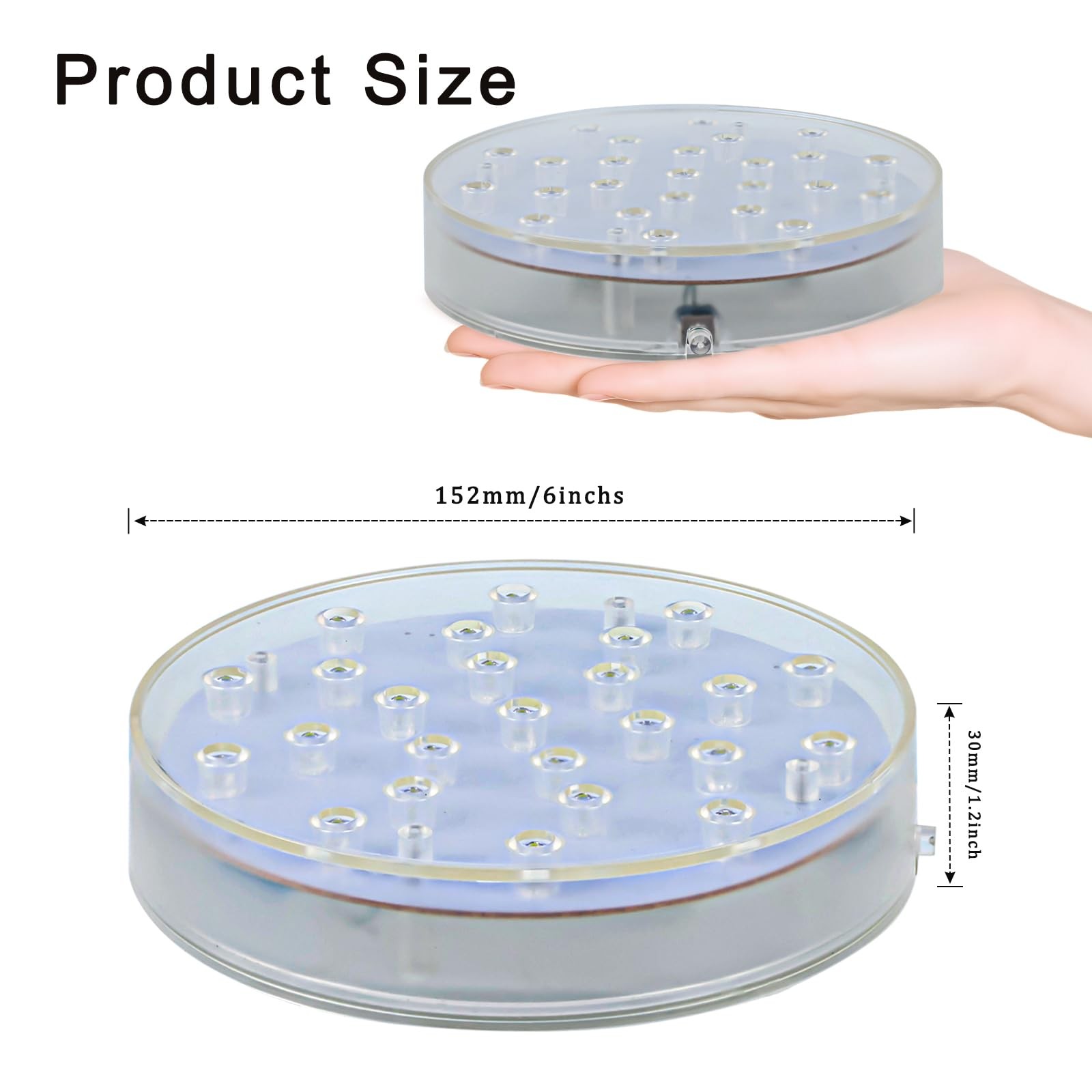 Led Light Base 6 Inch Round LED Pedestal Display Stand for Home Decoration