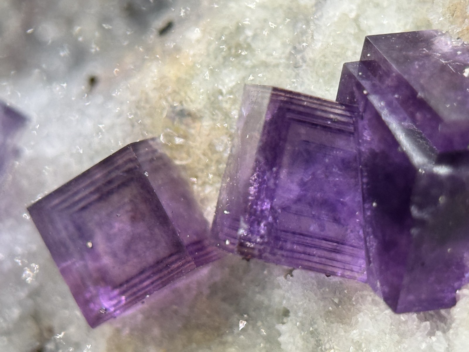 Simply Incredible!! INSANE zoned cubic purple fluorite-FLUORESCENT! Anhui, China