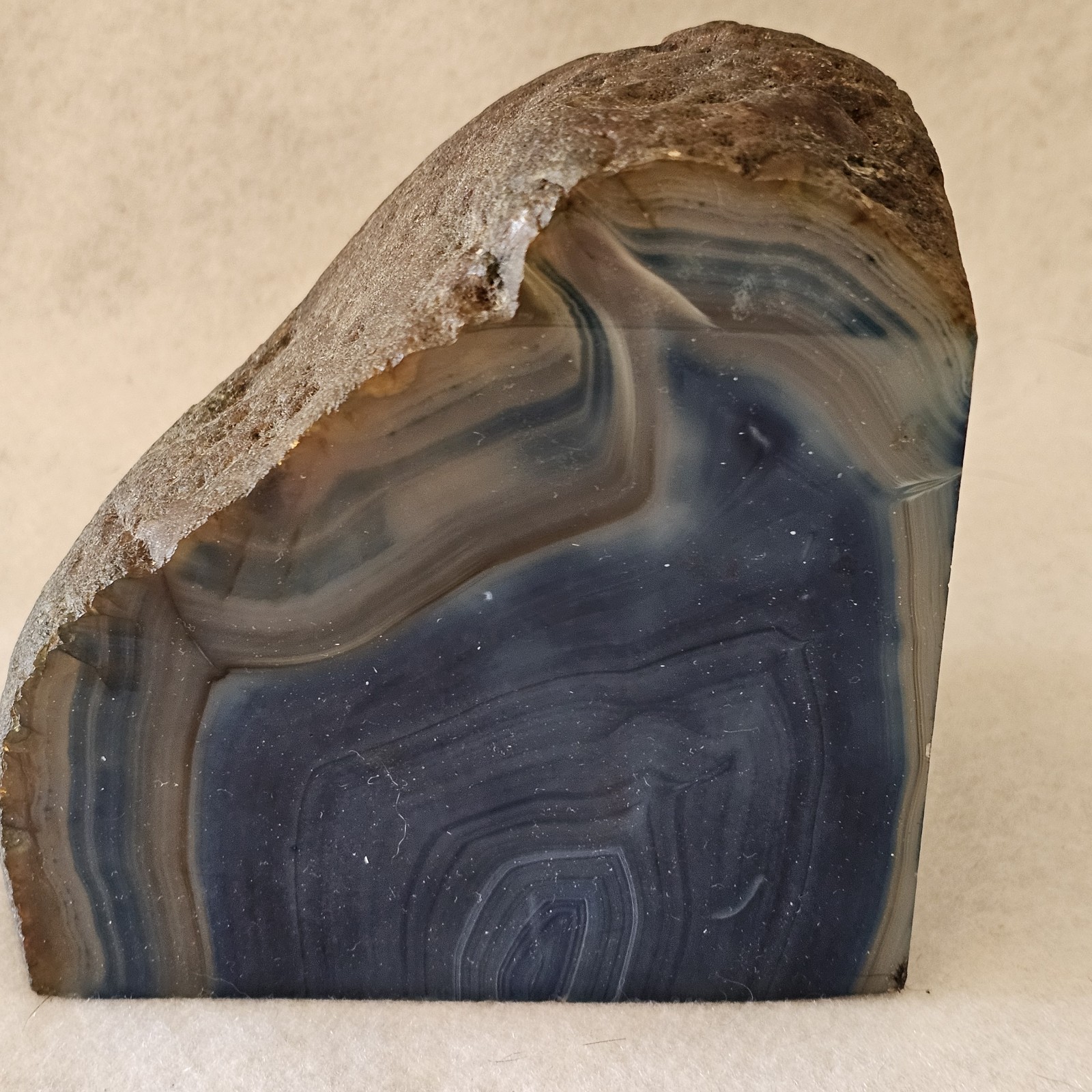 Polished Collectible Agate with beautiful Blue, White And Gray Paper weight.