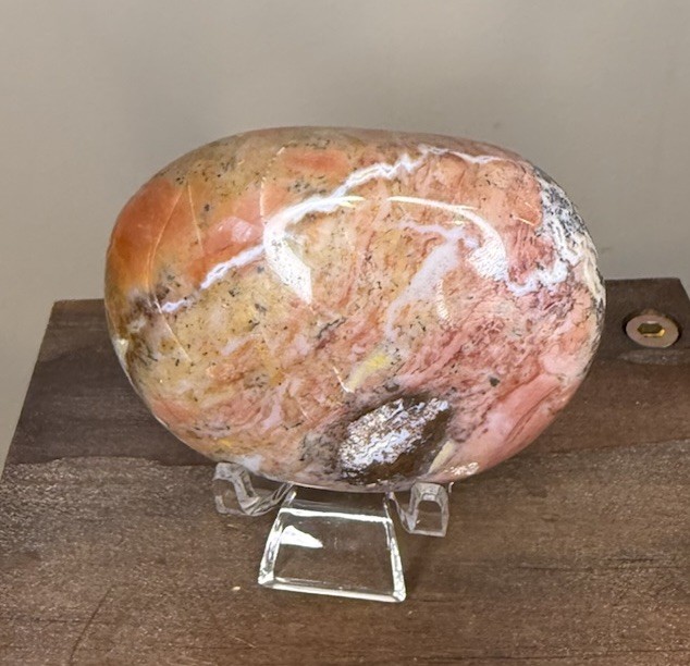 Ocean Jasper Polished Medium Palmstone w/ Clear Stand