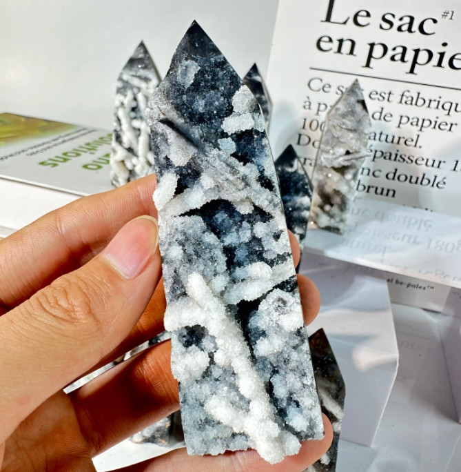 Black Sphalerite Crystal Tower Healing Crystal Obelisk Wand Reiki Christmas Gift