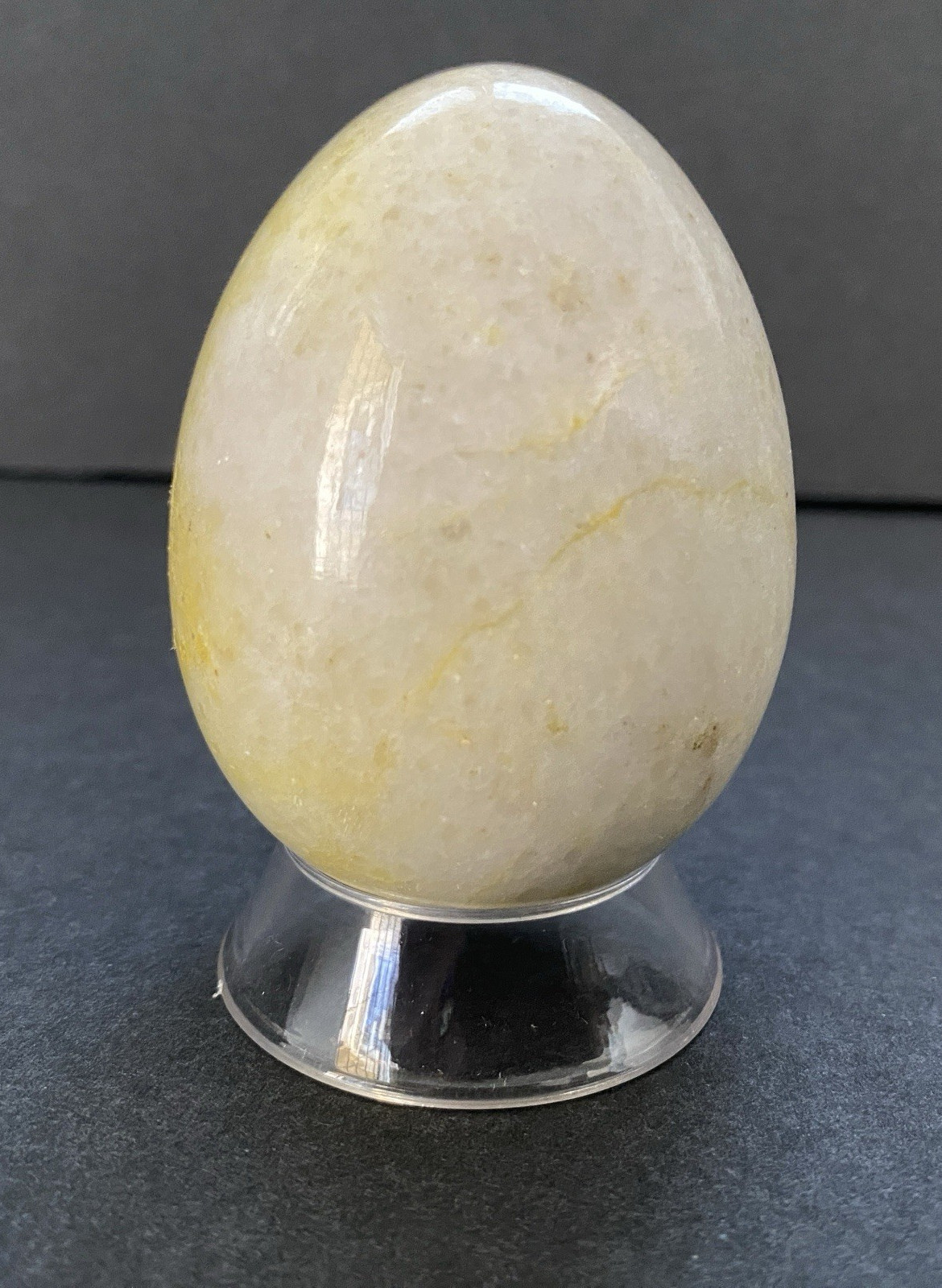 Natural Onyx Stone Egg With Stand Hand Polished Banded Agate Calcite Crystal