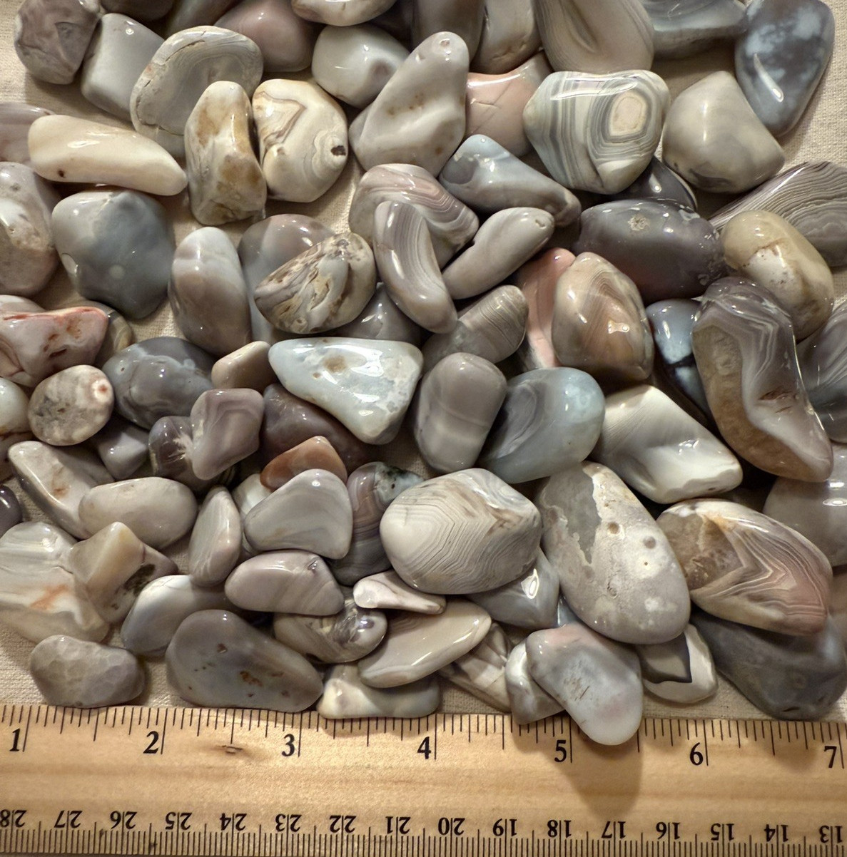 Botswana Pink Agate Tumbled Stones, Wholesale Lot, 1/2 Lots