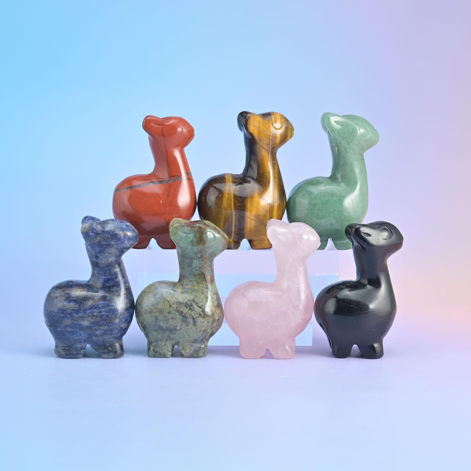 2 Inch Cute Alpaca Crystal Carving Figurines