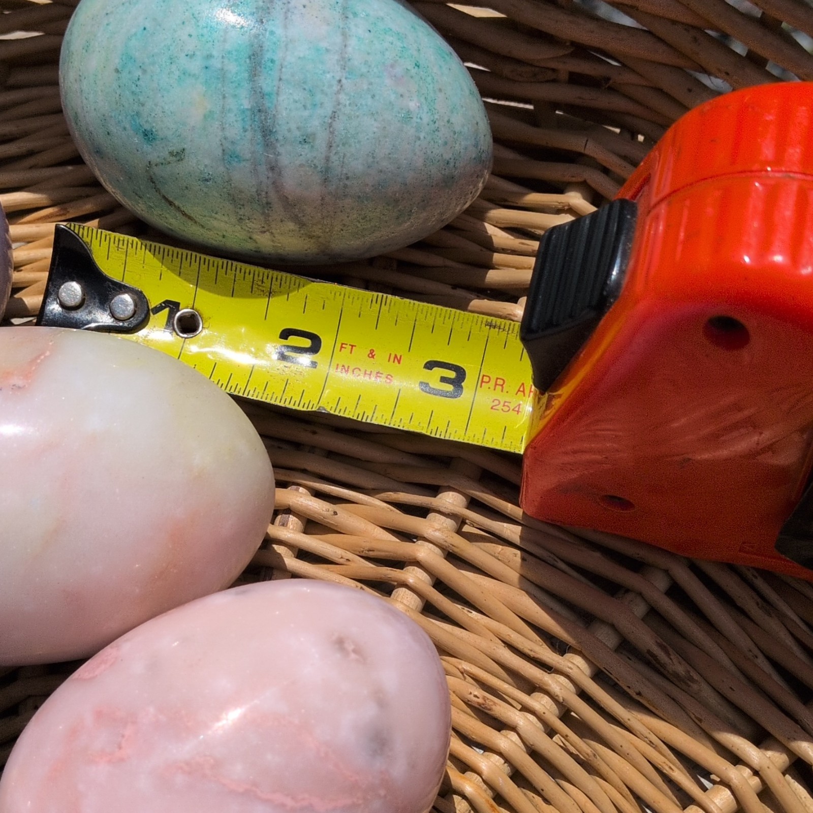 Lot of Polished Stone/Crystal Egg Specimens, Assorted Colors, Approx. 3 in