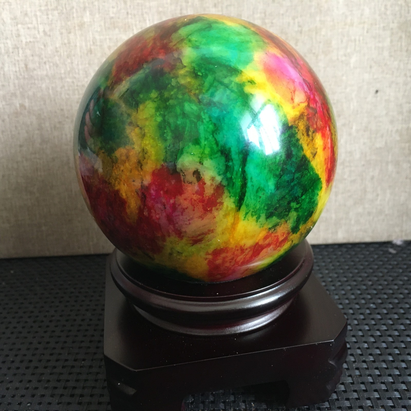 1496g “Seven Colors Jade” crystal sphere specimen -Taiwan China