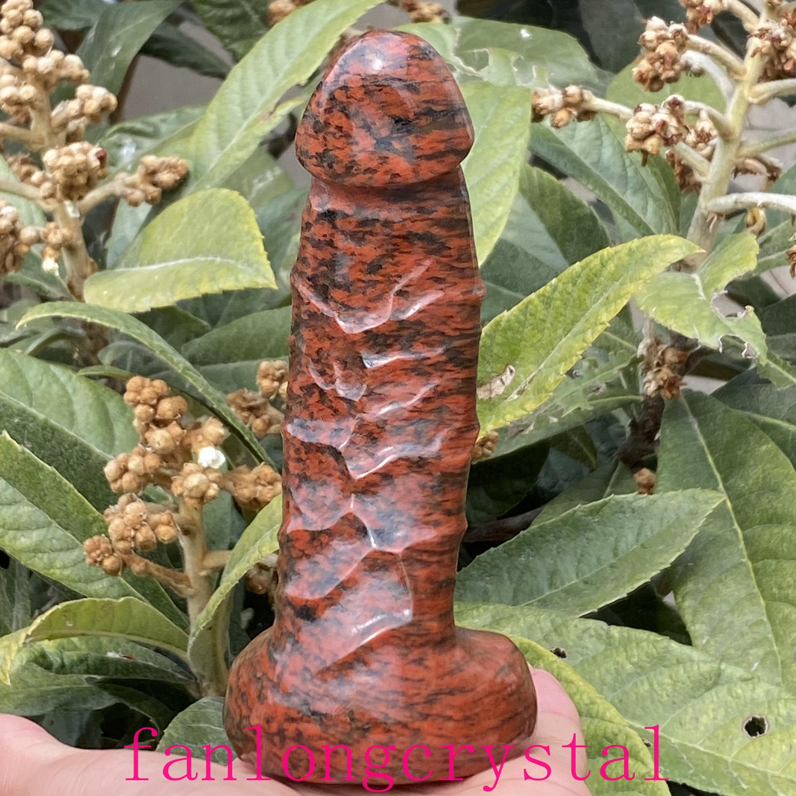 6in Wholesale Natural Red llanite male penis Quartz Crystal Carved Figurines 1pc
