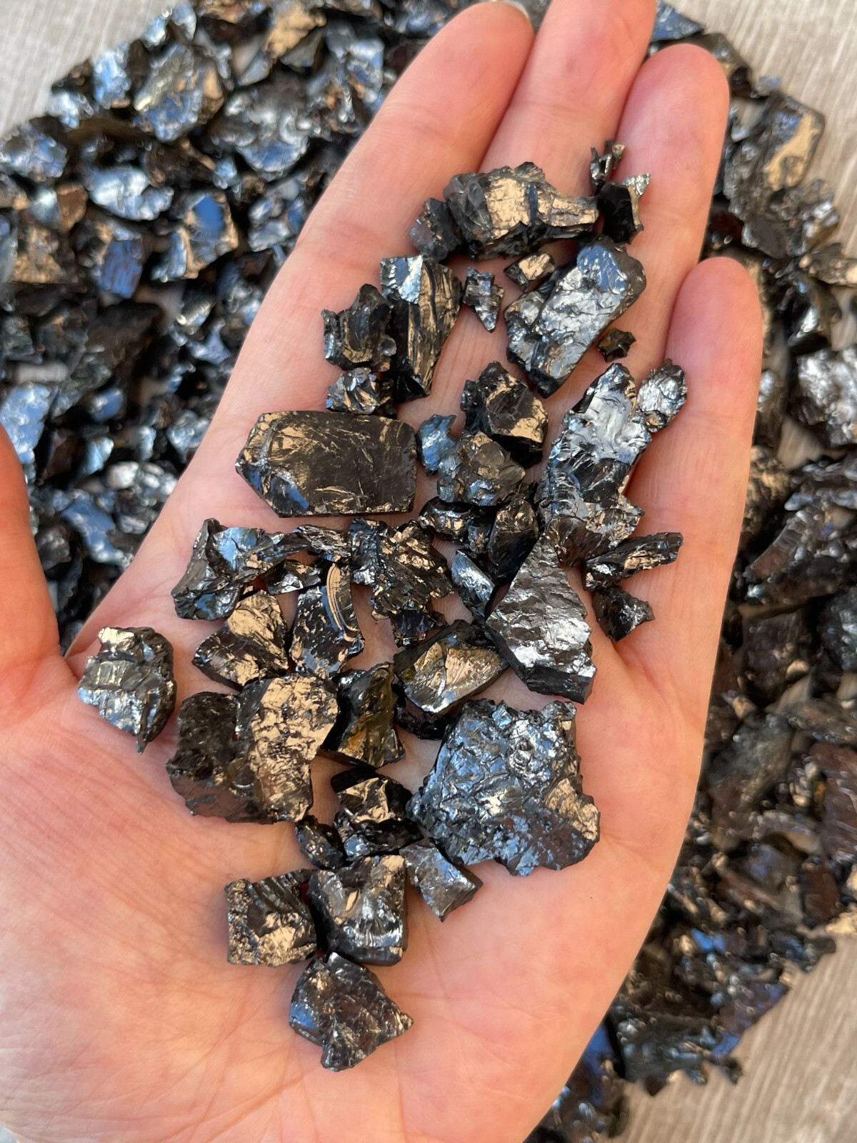Grade A++ Small Elite Noble Shungite Stone, 0.2-1″ Raw Shungite, Bulk Lot
