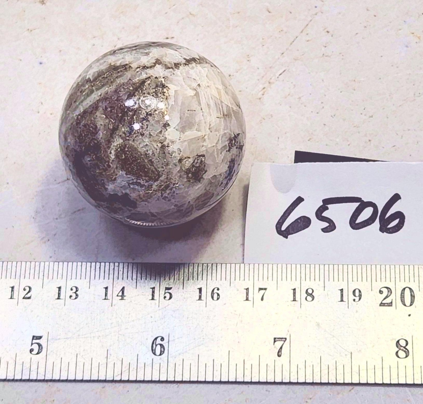 UV Willemite and Calcite 38mm AZ Sphere for Fluorescent Collection or Study 6506