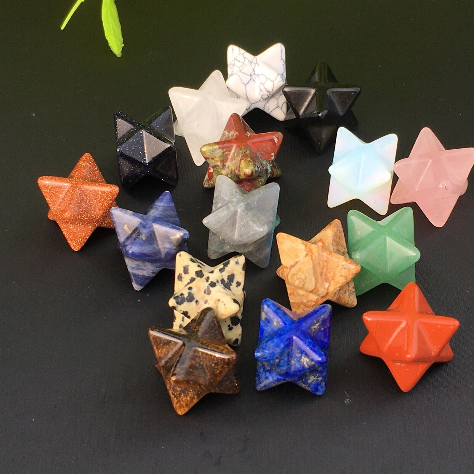 10pcs Mix Natural Quartz Crystal Mini Merkaba Star Carved Crystal Skull Healing