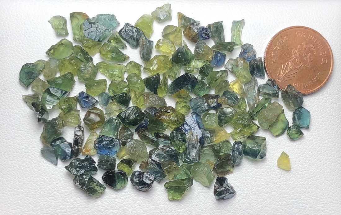 60 Crt/Rough Teal Sapphire From Tanzania Mine, Small Size Ready For Mm Size Cut