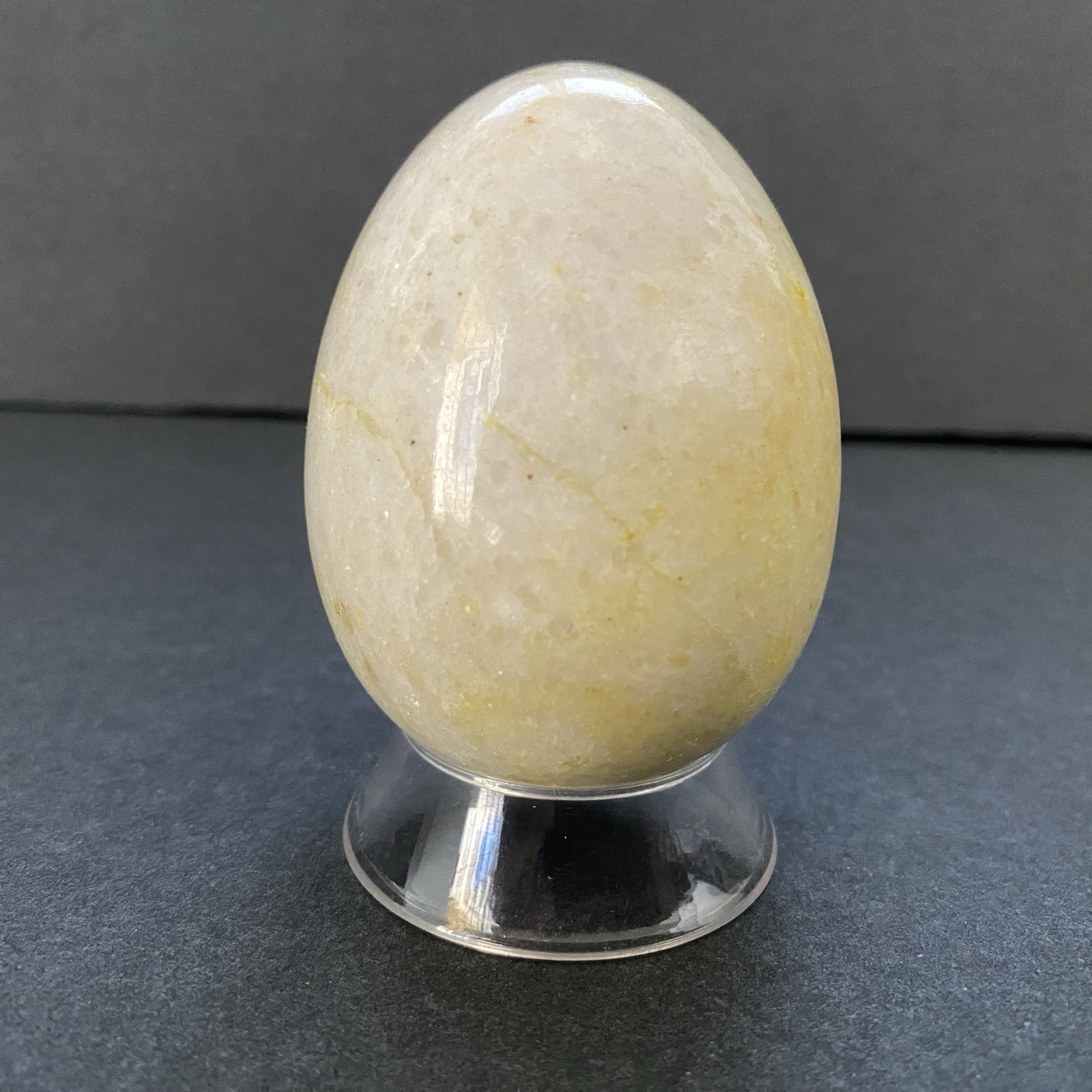 Natural Onyx Stone Egg With Stand Hand Polished Banded Agate Calcite Crystal