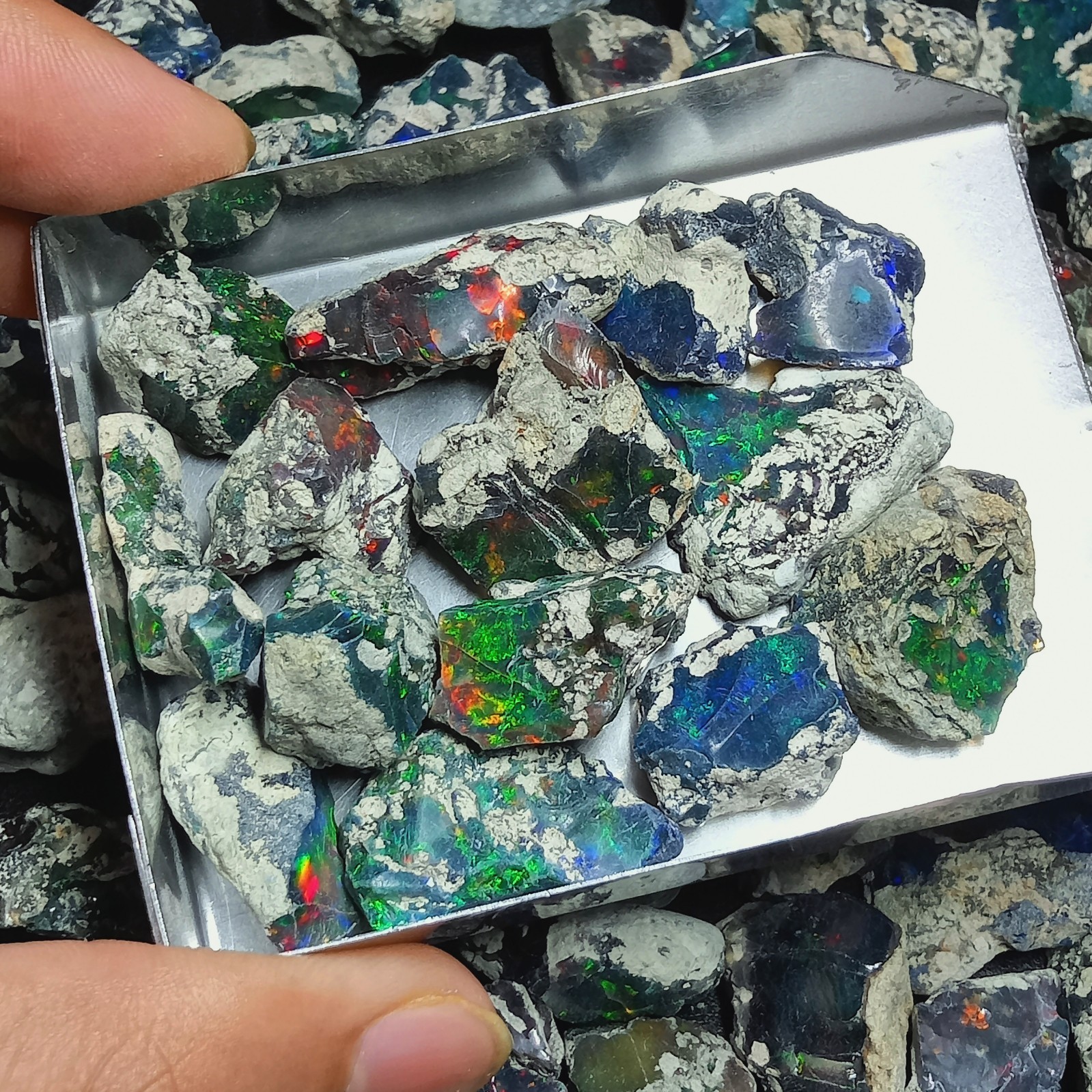 Huge Black Smoked Opal Rough 200ct Lot – AAA+ Quality Ethiopian Black Opal Rough