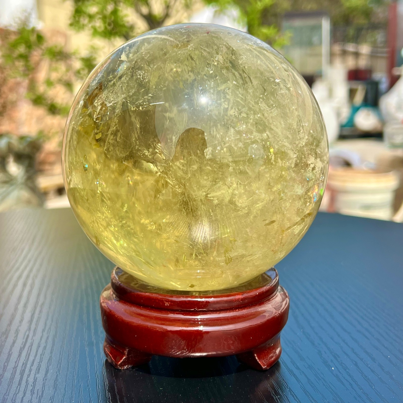 5LB Top Natural Citrine Sphere Quartz Crystals Reiki Ball Gems Decorate Gift
