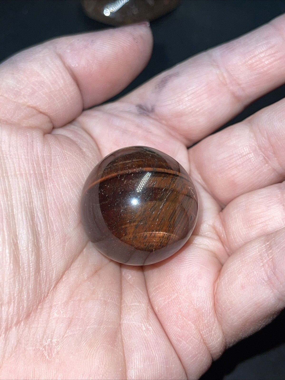 Red Tiger’s Eye Crystal Sphere Orb Ball Marble 27.1mm