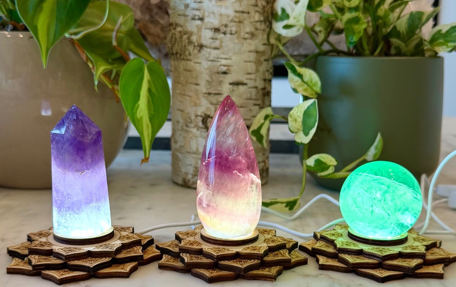 Wholesale Lot 10Pcs USB powered Wooden LED Light Stand 6cm