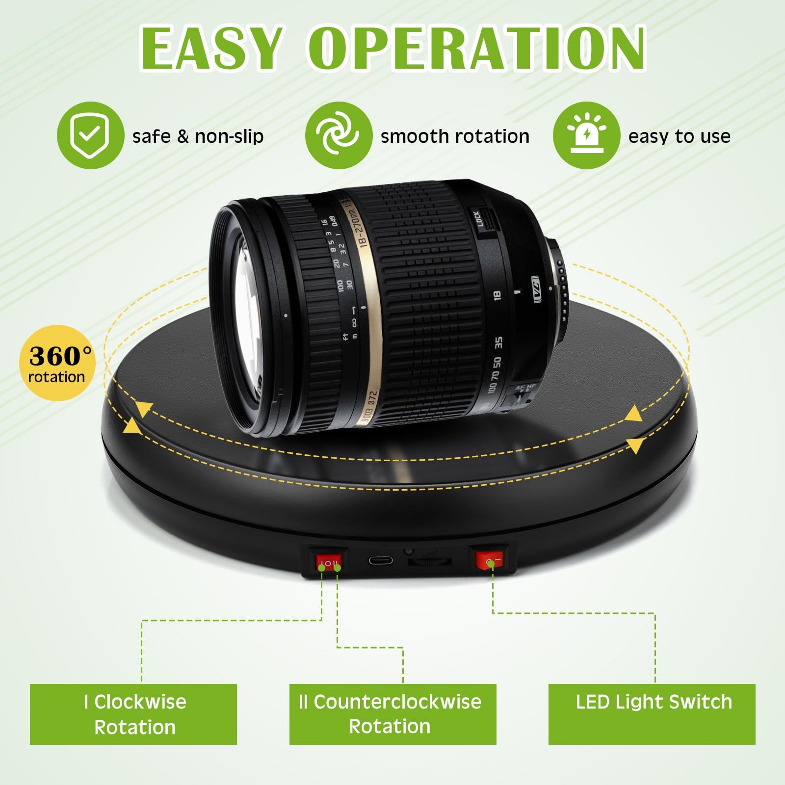 LED Light Motorized Rotating Display Stand Turner 360 Degree Display Spinner …