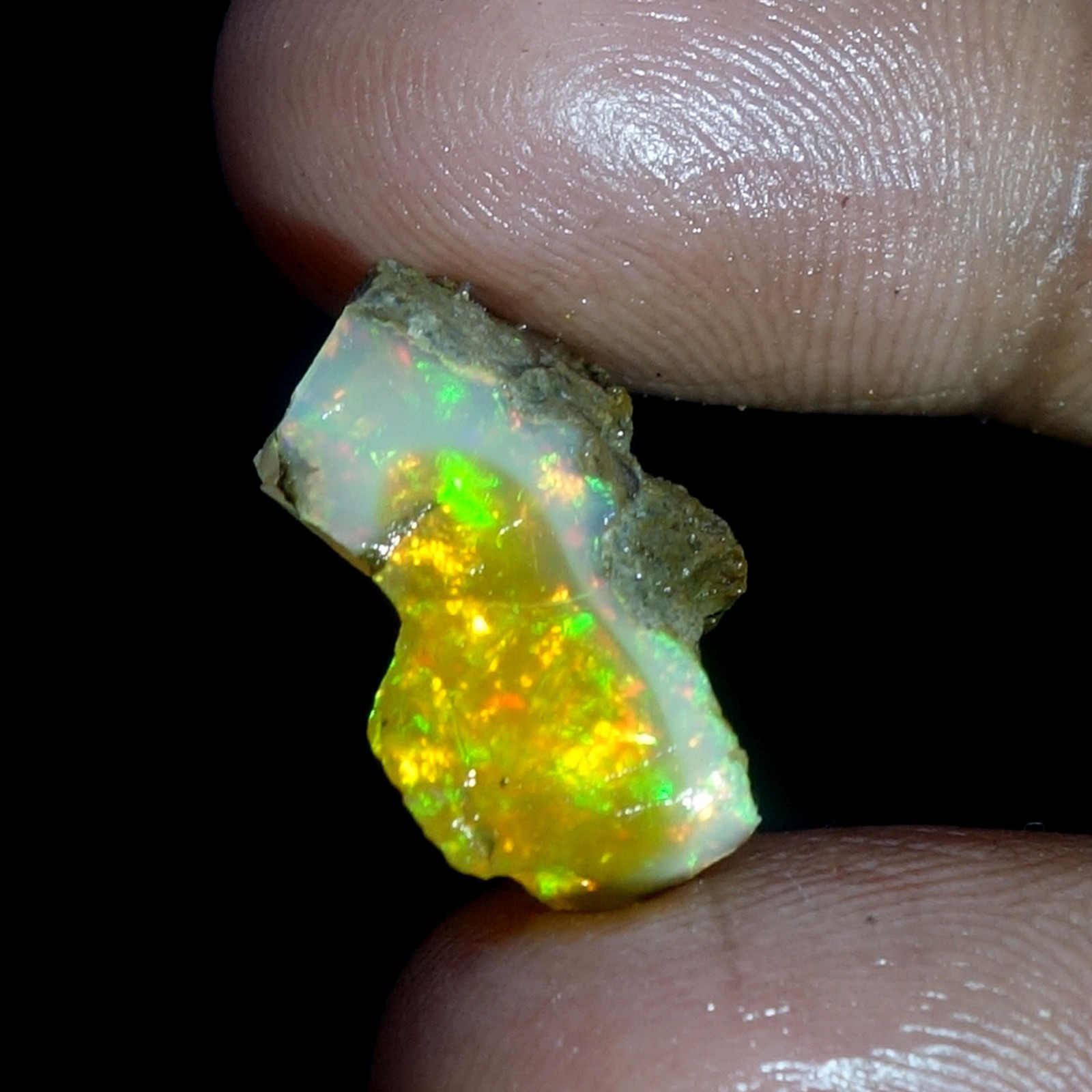 AA+ Ethiopian Oli Opal Rough Entreated Welo Opal Multi Fire Color Flash 11.00Cts