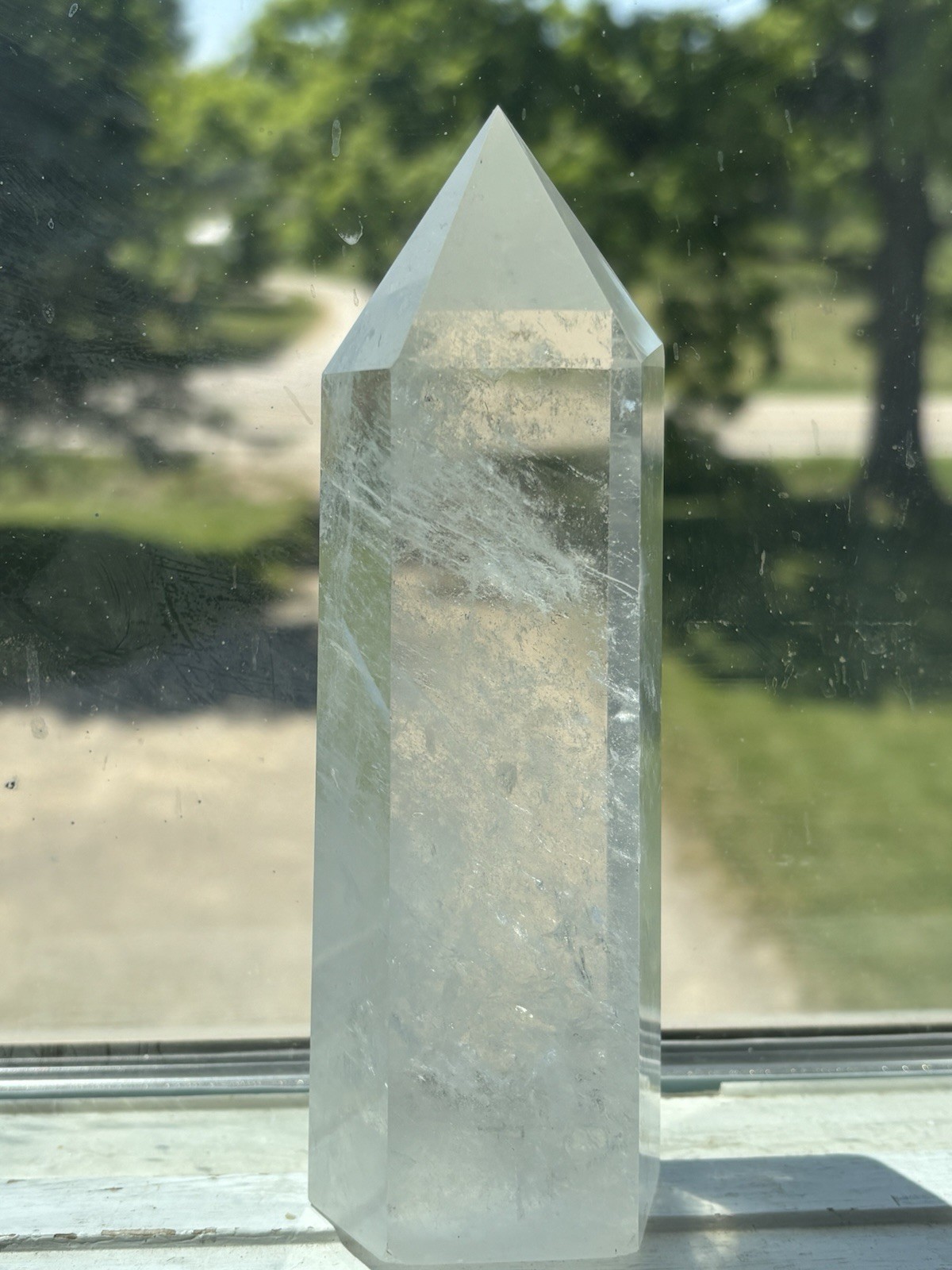 Natural Clear Quartz Crystal Tower Generator Point 6” 1lb 5.8oz Polished