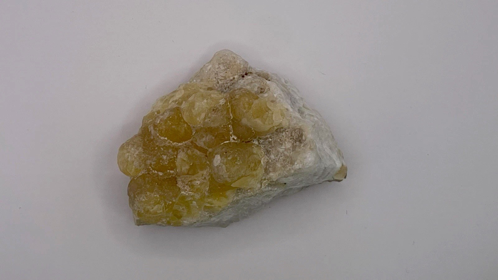 Botryoidal Yellow Fluorite Specimen Crystal Cluster on Matrix Rough Mineral