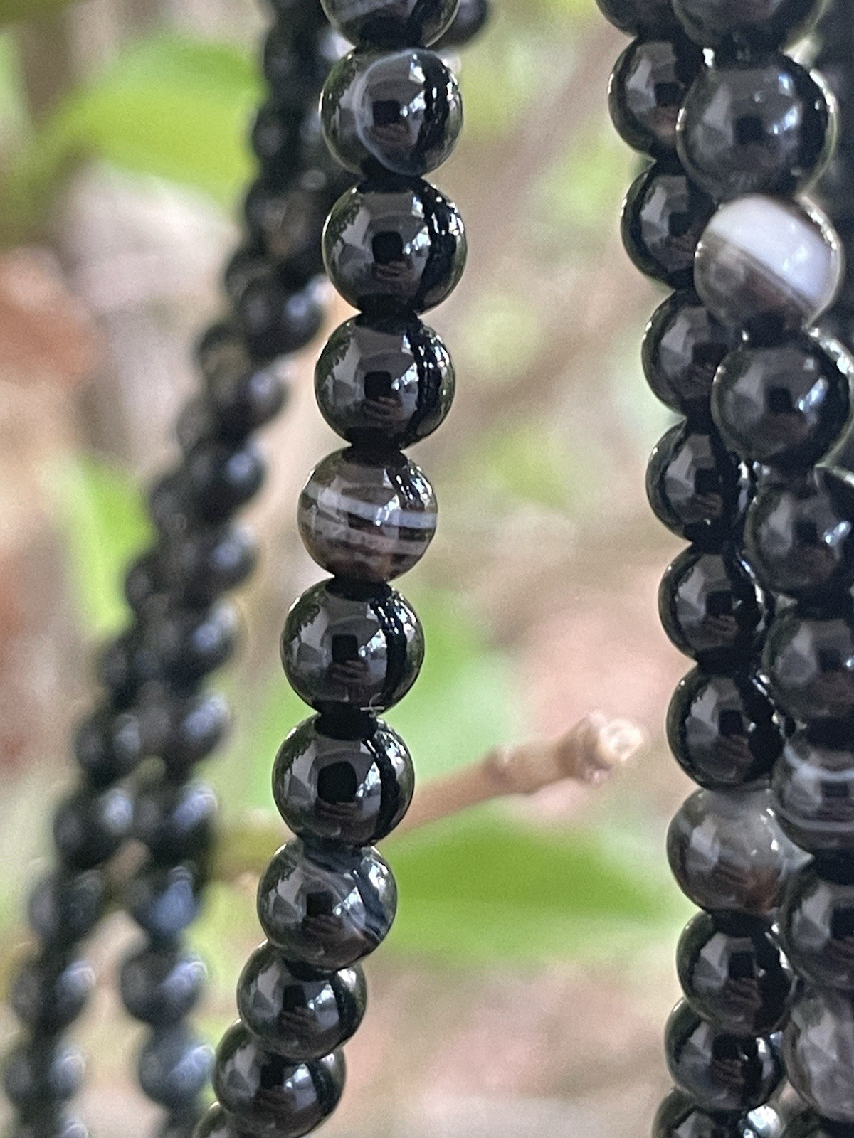 Black Onyx Crystal/Gemstone 4mm Bead Stretch Bracelet (Price For 1)