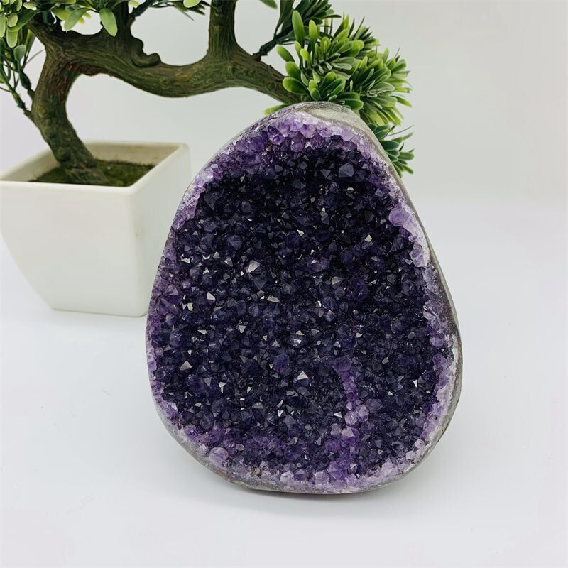 600g+ Natural Amethyst geode quartz cluster crystal specimen healing