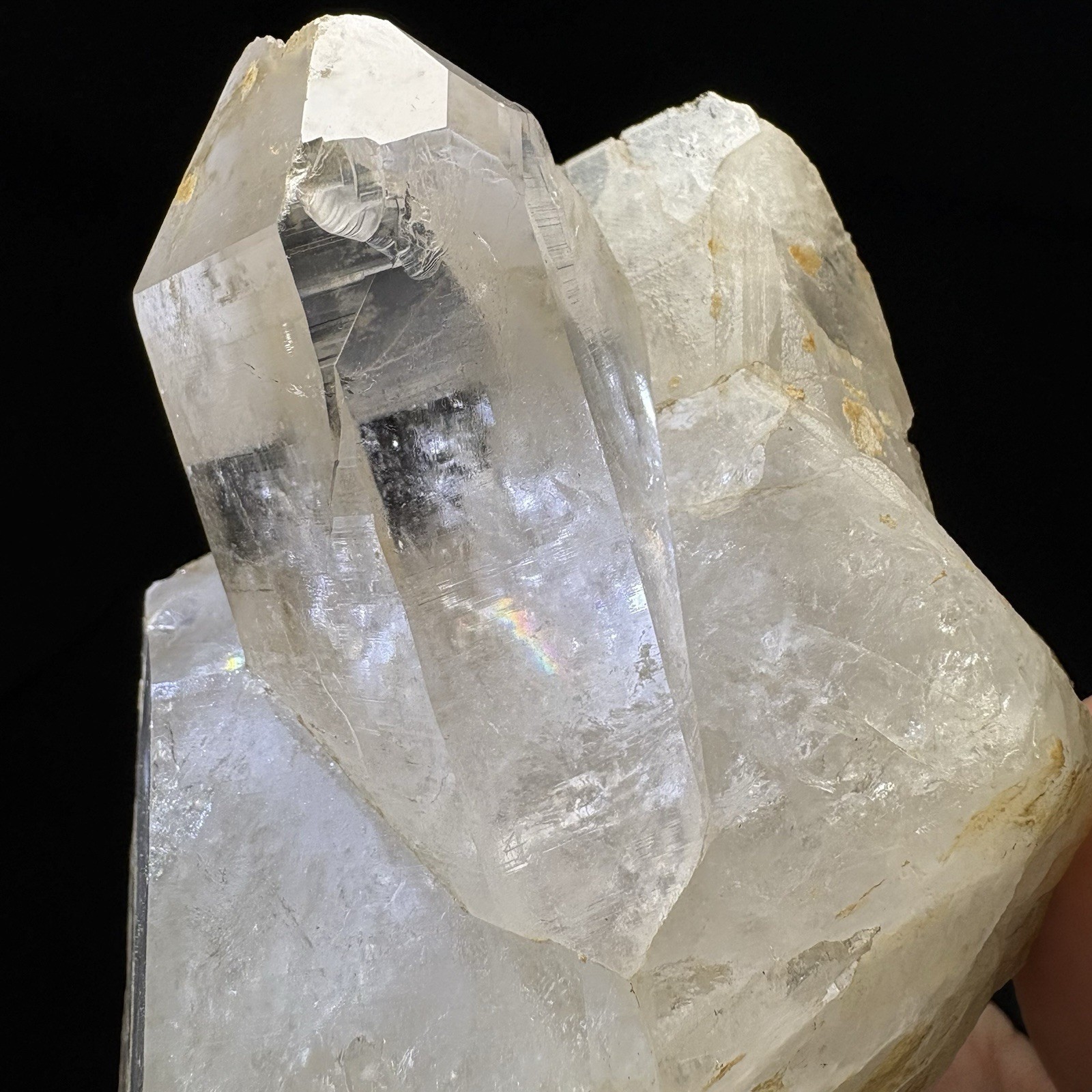 1Lb Large Quartz Cluster w/ Rainbow Natural Raw Mineral Himalayan Heal Reiki