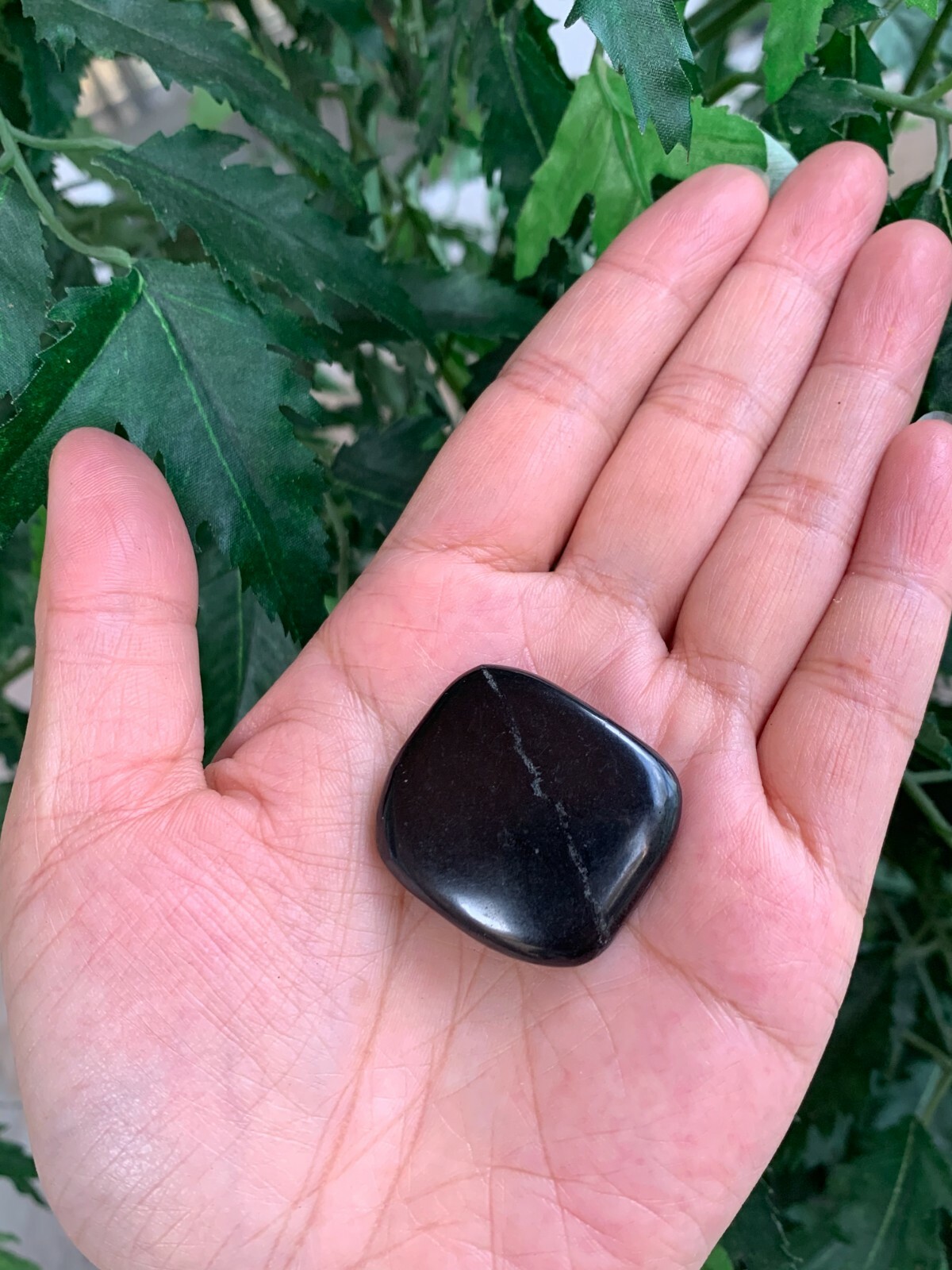 Shungite Smooth Stones, 1.25″-1.75″ Polished Shungite Palm Stones, Wholesale Lot