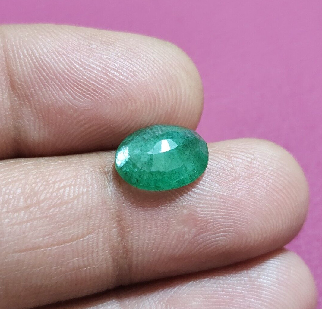 Beautiful Natural Top Zambian Emerald Faceted Oval Shape 3.60 Crt Loose Gemstone