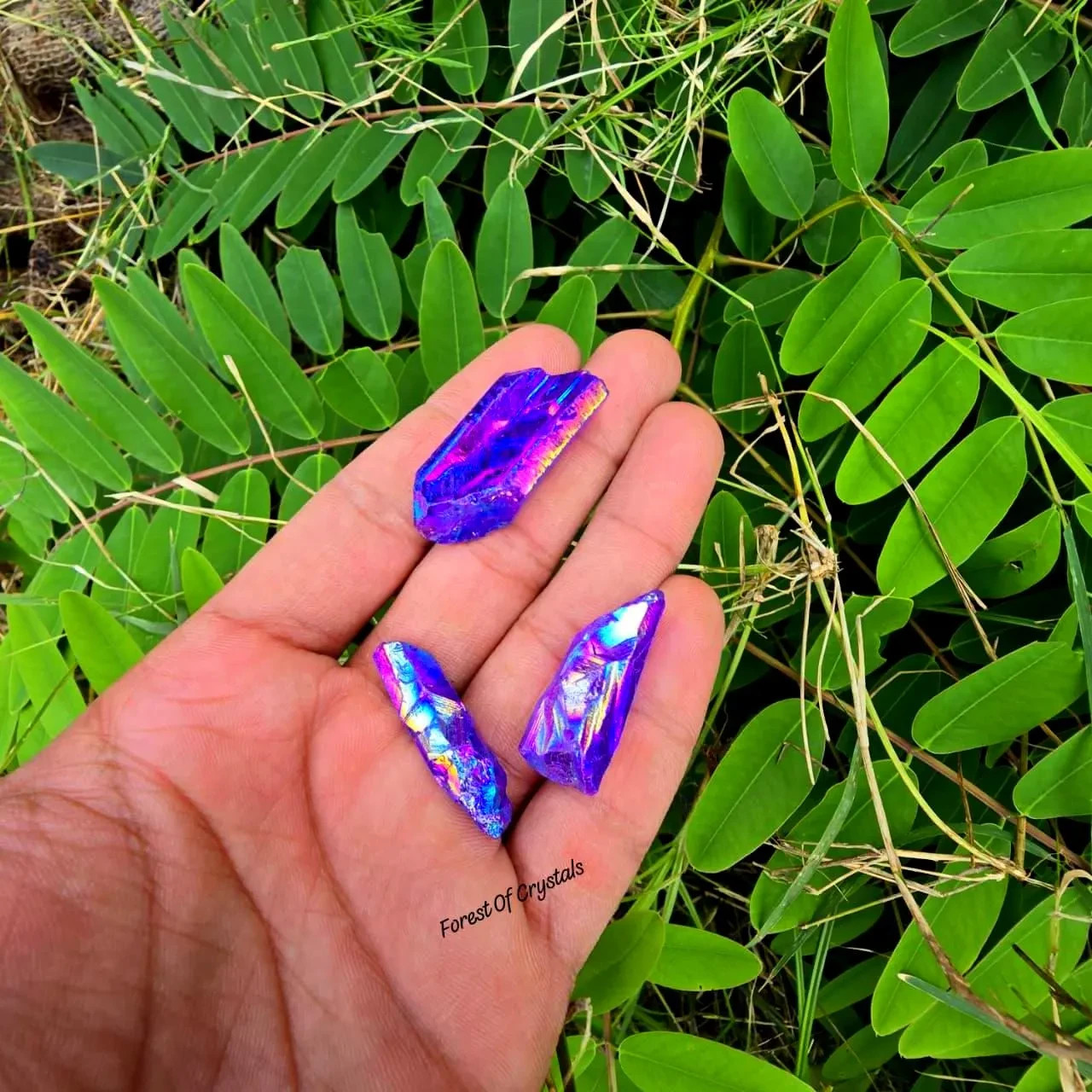 Titanium Purple Aura Crystal Point 25-35mm | Gridding Reiki Stone Jewelry Making