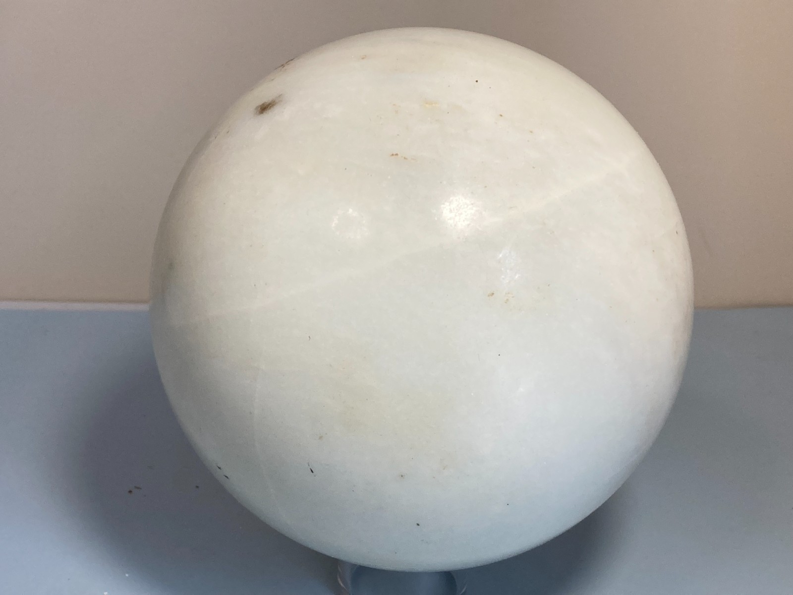 White Marble Polished Sphere over 5 inch over 11 lb from Brazil