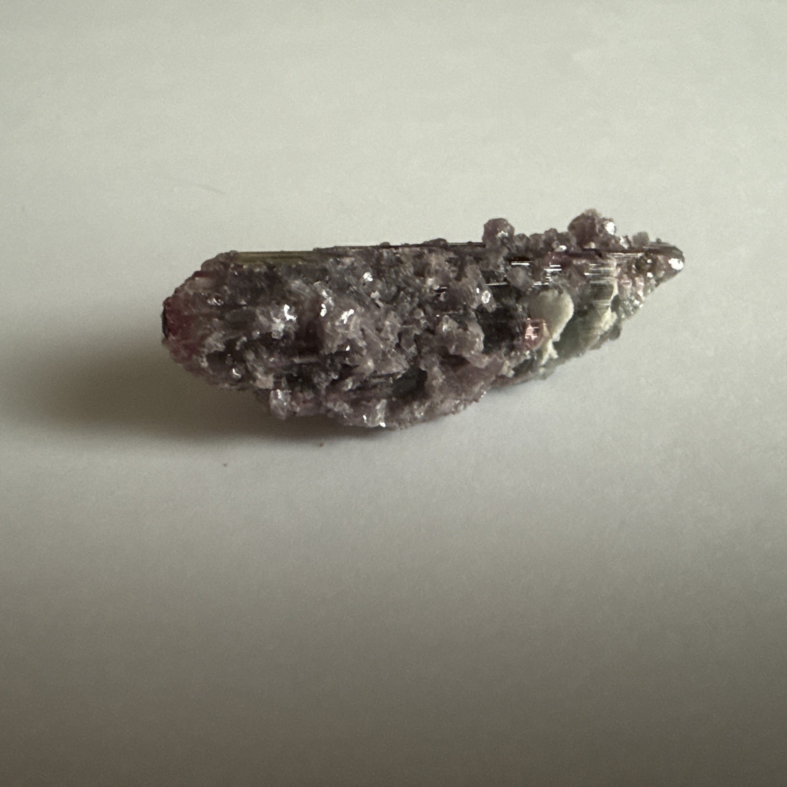 Purple Tourmaline w Lilac Lepidolite, Minas Gerais, Brazil, 12.5gr (Pseudomorph?