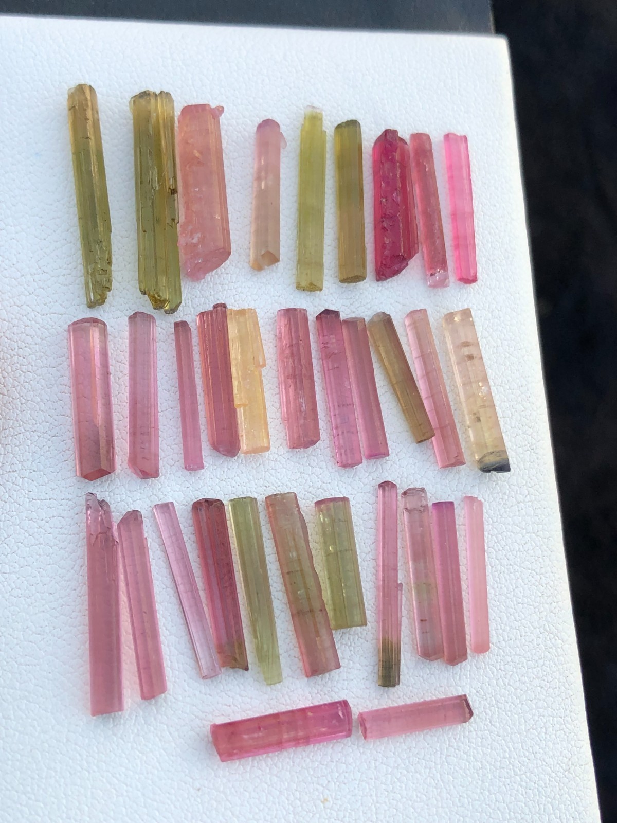 35Cts Natural Mix Color Tourmaline Rough Crystals Lot