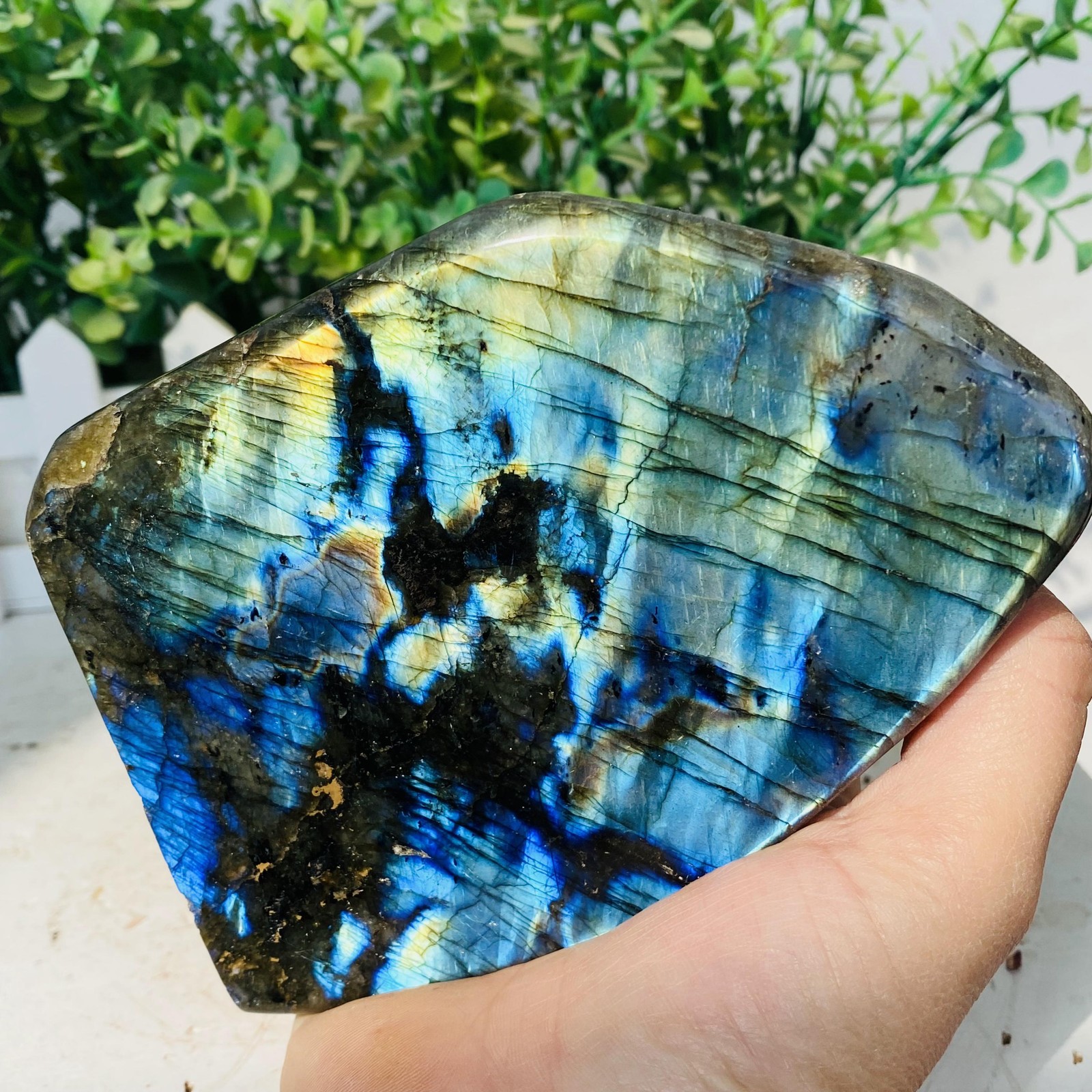Natural Purple Labradorite Quartz Crystal Freeform Mineral Specimen 940g