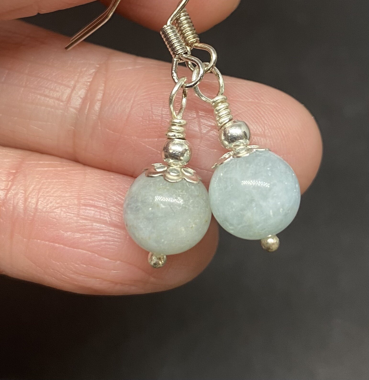 Aquamarine Genuine Rough Crystal (1 1/2in) Earrings, & Selenite Stick Set