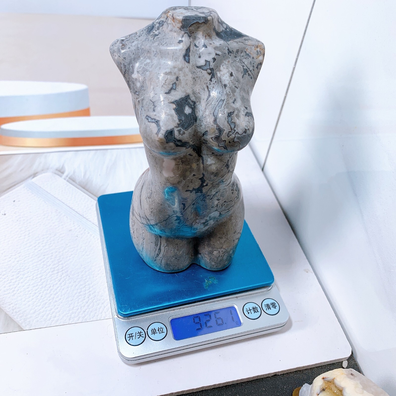 1pc Natural Guohua stone goddess Crystal woman body carving Home decoration