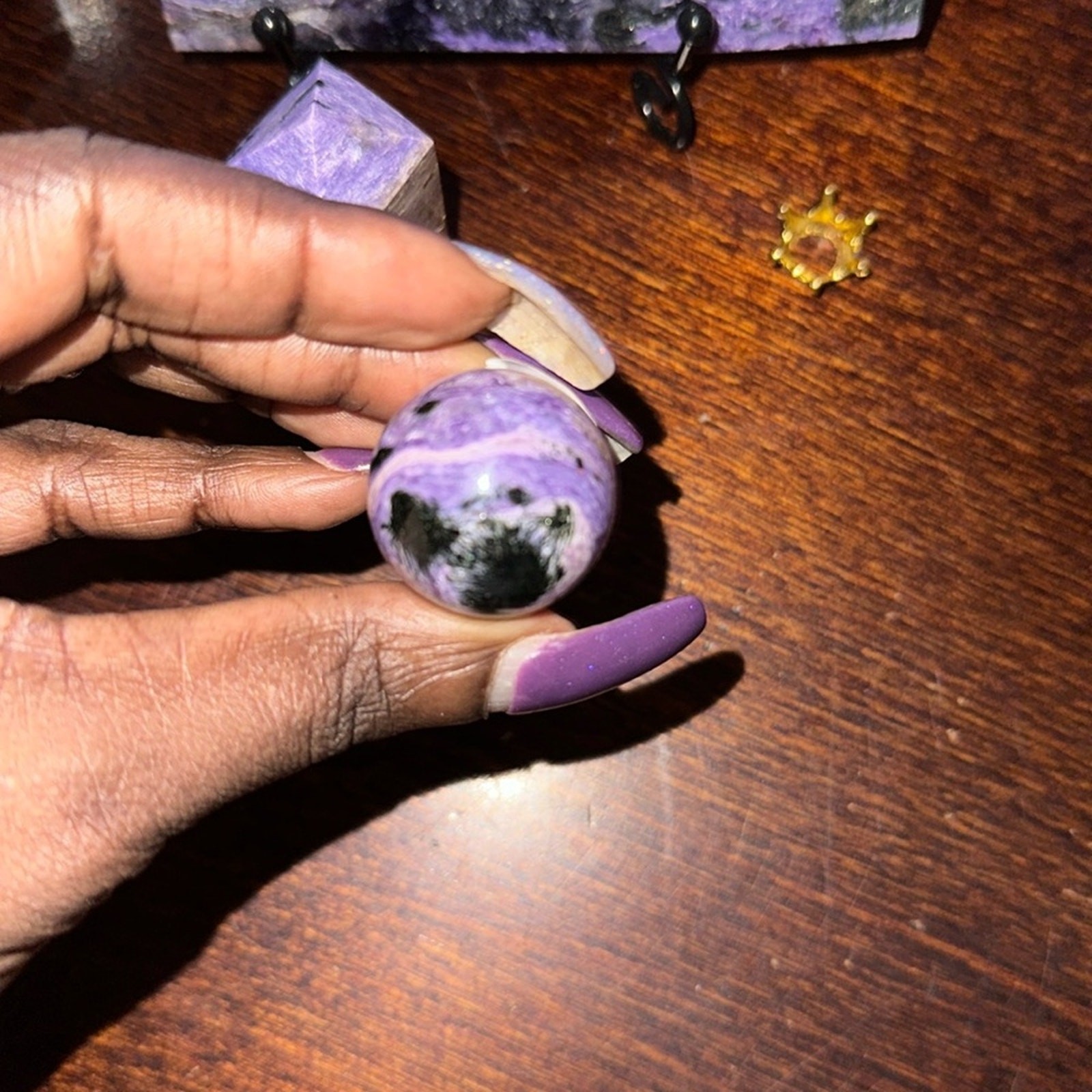 Charoite Set – Slab, Sphere, Tower – CHAROITESET-003