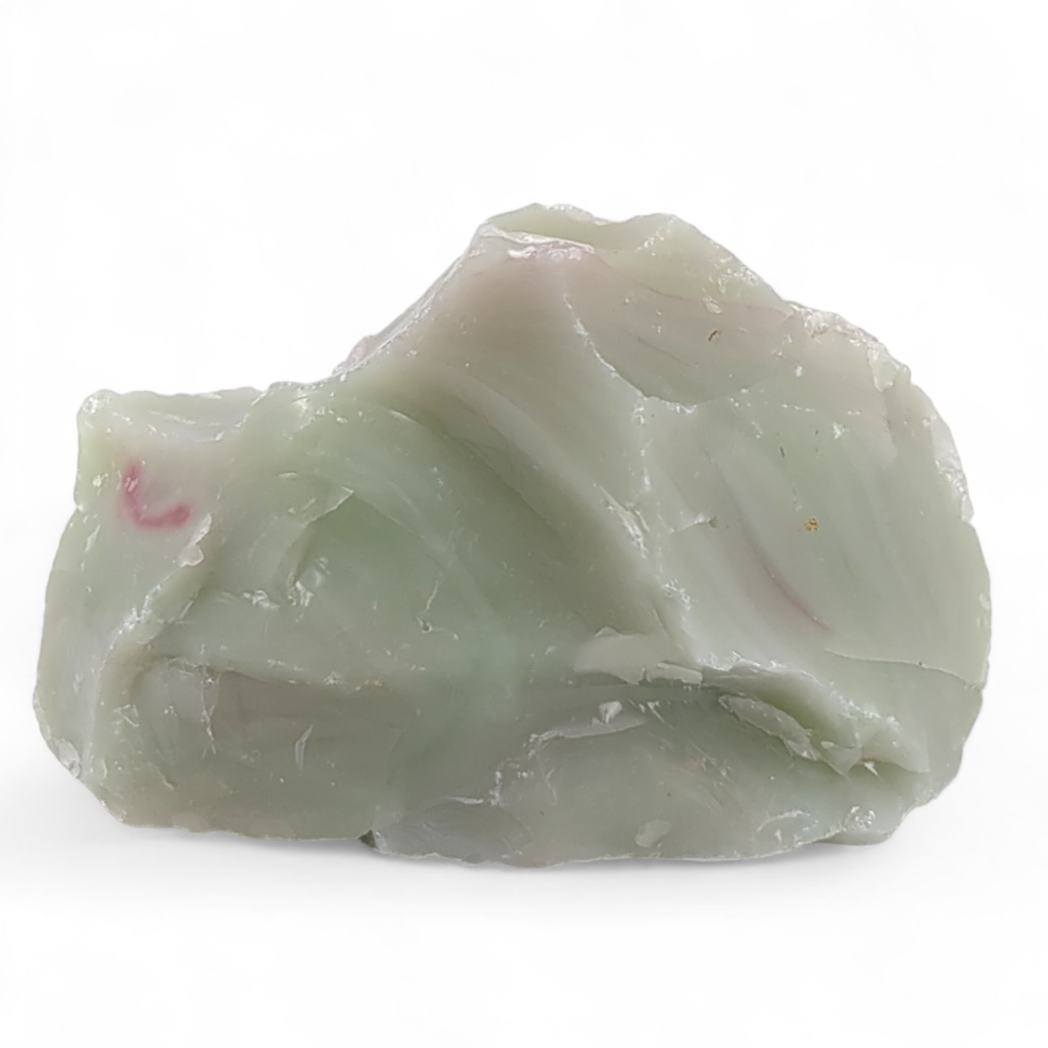 Jadeite Pink Swirl Art Glass Cullet Glowing Manganese Opaque Slag Glass #4GX85