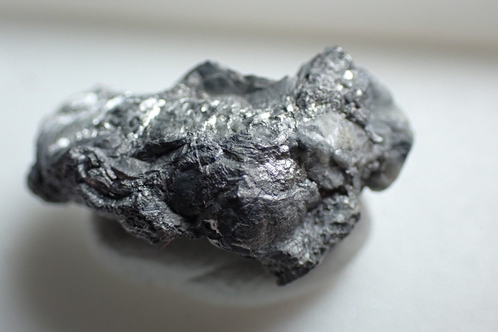 ANTIMONY * SILVERY-BRIGHT BOTRYOIDAL AGGREGATE * RARE ! Pribram, CZECH REPUBLIC